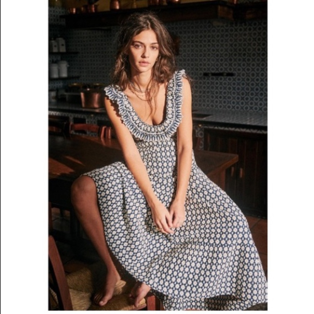 NWT Sézane Luannie Dress, Blue